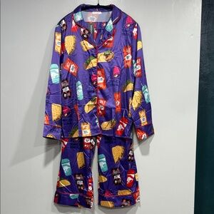 SHESHOW FUN Vibrant Purple Taco-Themed Women's Pajama Set